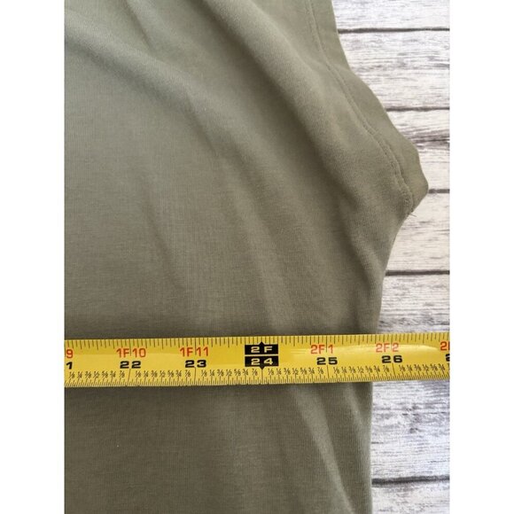 LANDS END Shift Dress Size 2X Khaki Green Cotton Blend Relaxed Comfy Lagenlook - Picture 5 of 8